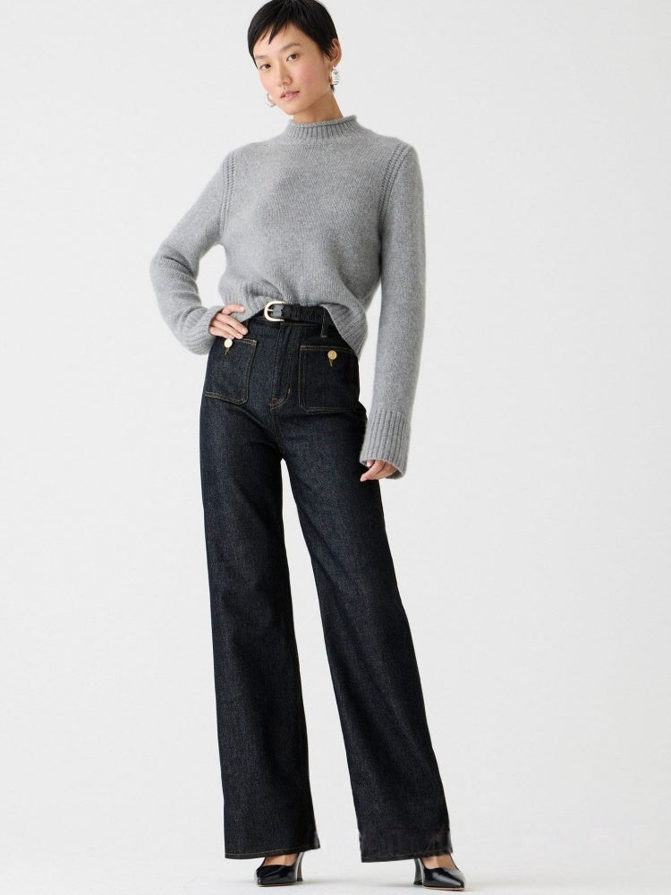Jeans med accenter och fickor Palazzo