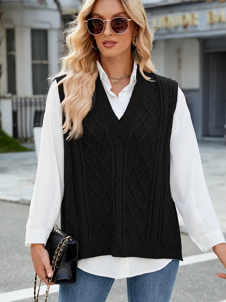 Gilet in Maglia Relaxed a V