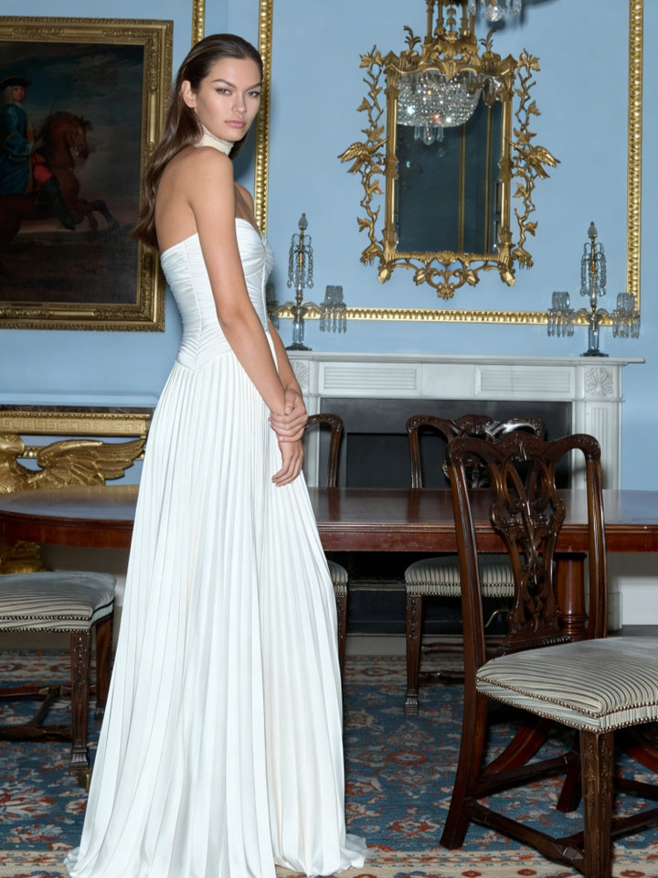 Strapless Satin Ruched Bridal Gown