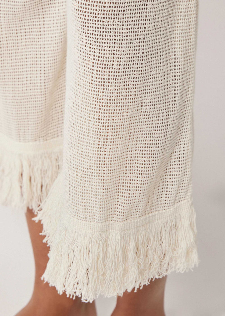 Vacation Mesh Fringe Pants Set