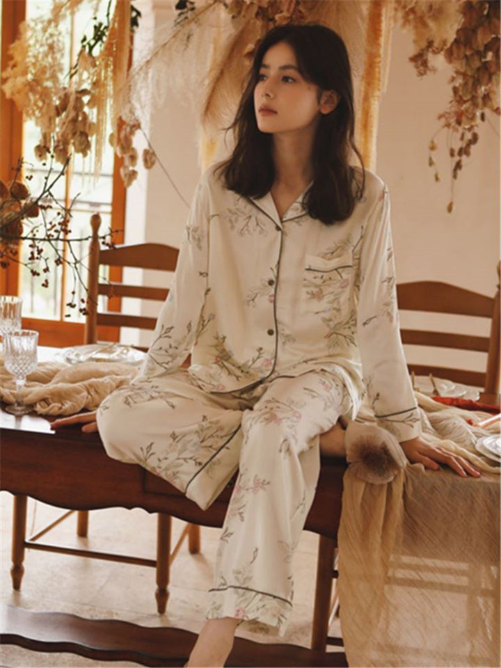Conjunto de pijama con estampado floral de satén Tribute