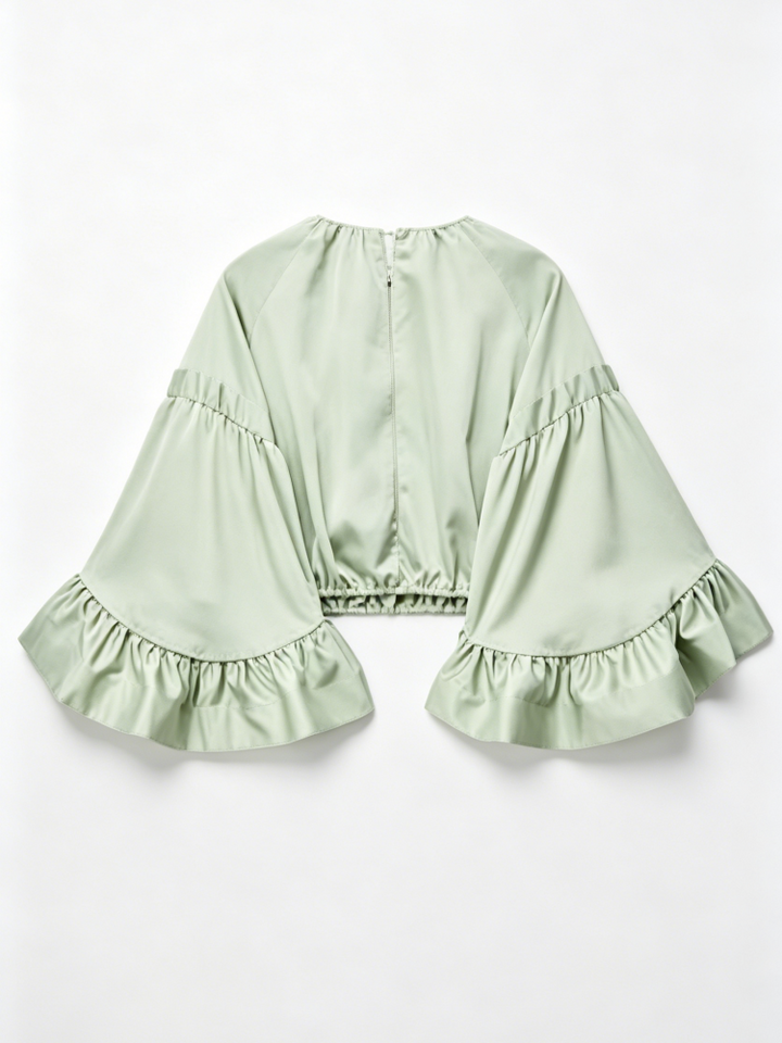 Set na May Mint Satin at Palamuti sa Dulo