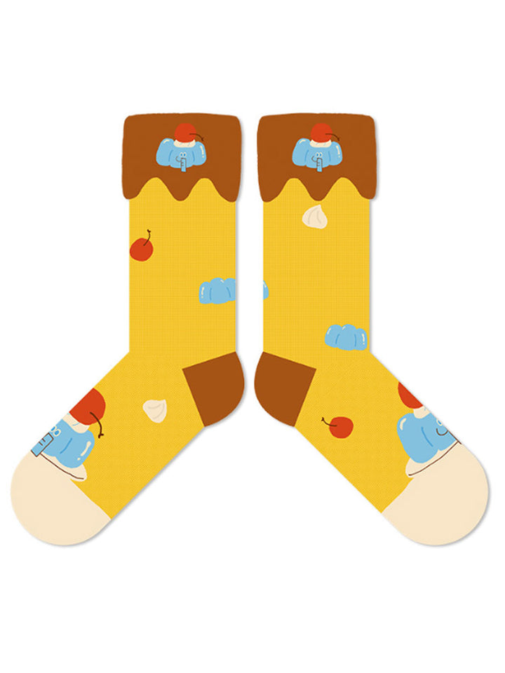 Schattige katoenen sokken met beerpuddingpatroon