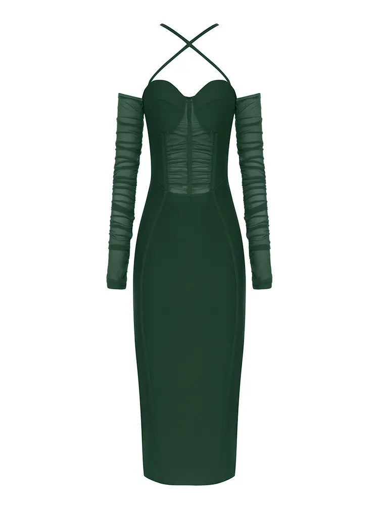 Sexet off-shoulder rygløs kjole