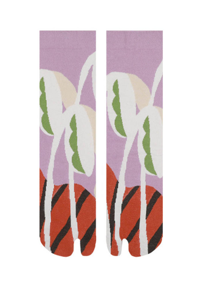 Κάλτσες με σπαστά δάχτυλα με floral σχέδιο