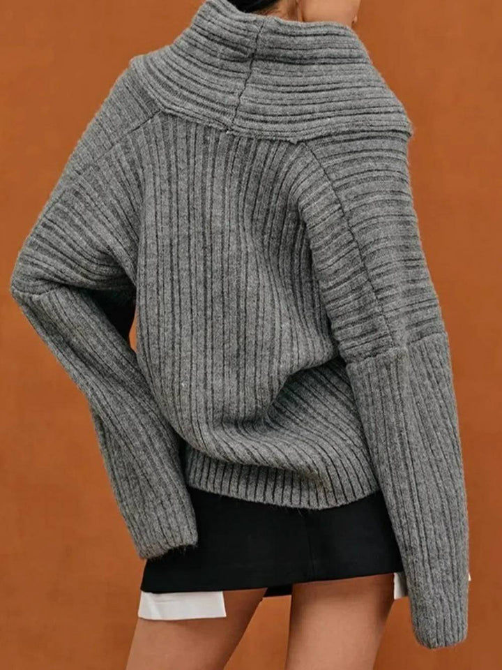 Pull surdimensionné en tricot à haut rouleau