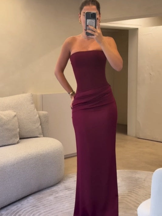 Fitted Off-The-Shoulder Maxi Dress