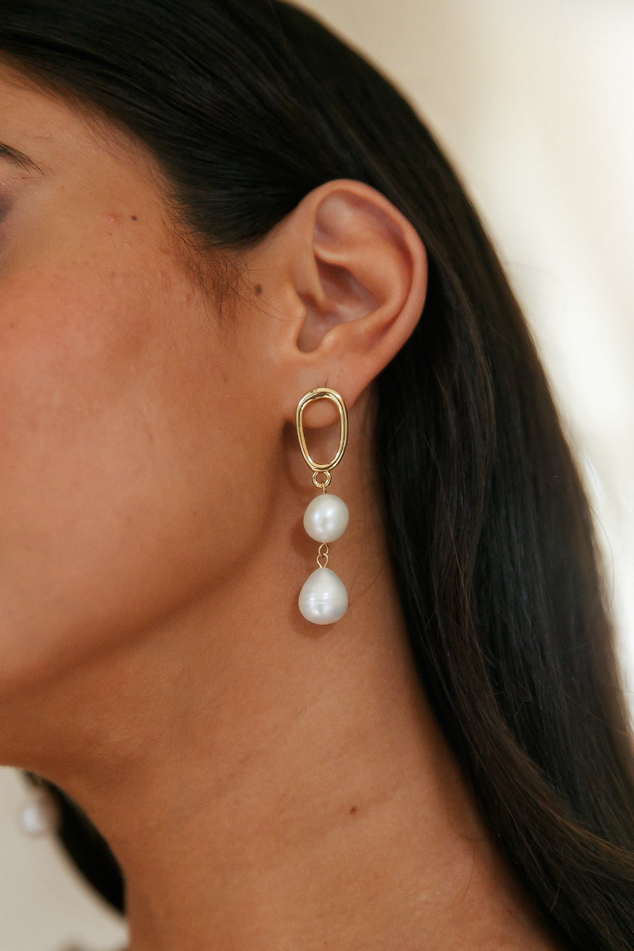 18K Gold Plated Pearly Goods Earrings