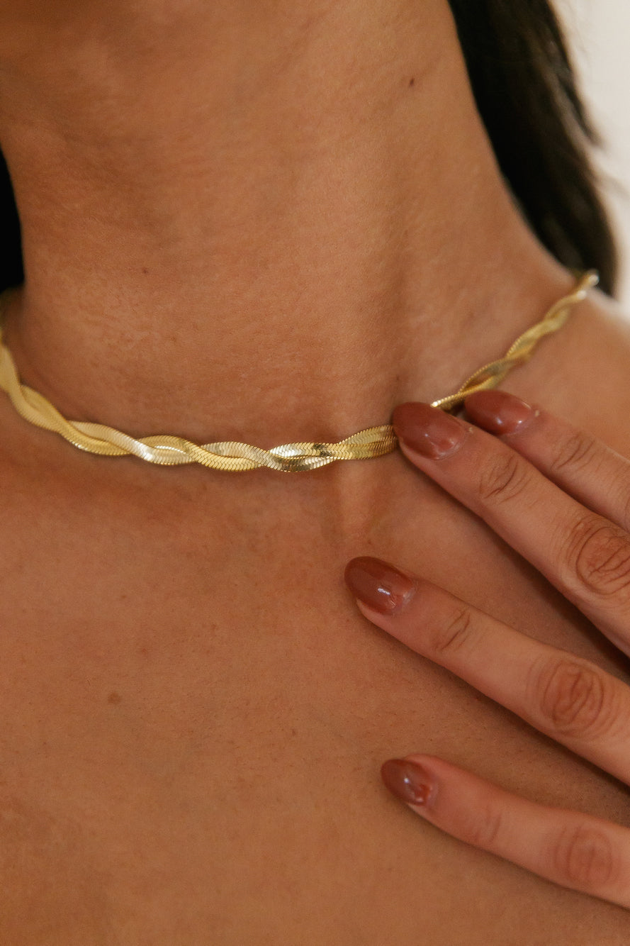 18K Gold Plated Spun Around Necklace Gold