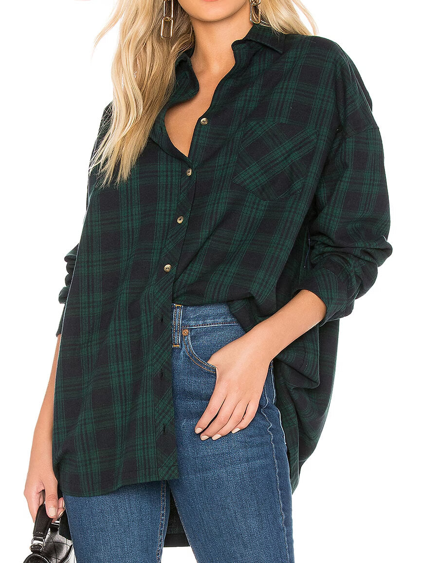 Oversized Flanel Top & Kant Rok