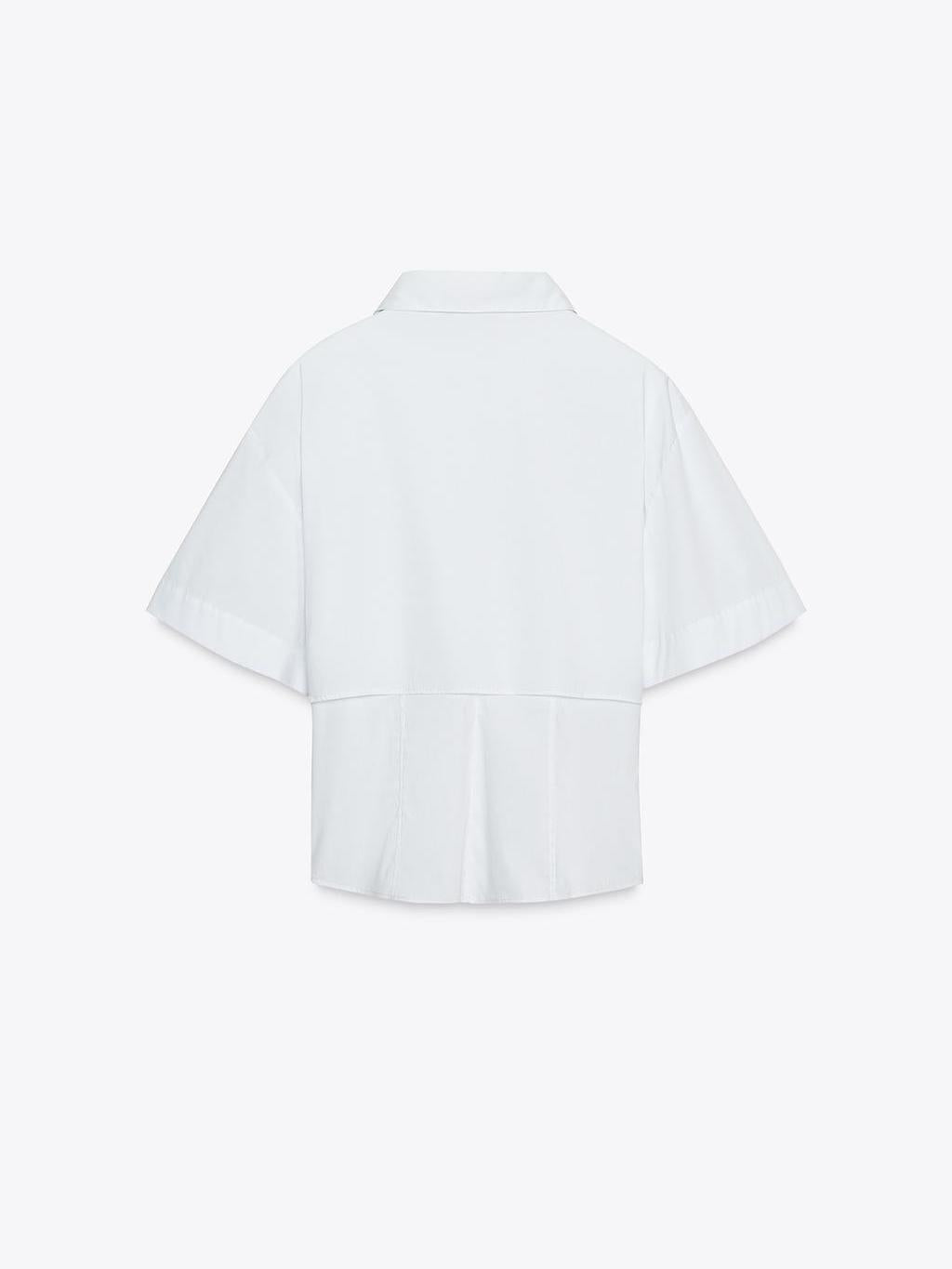 Chic Layered Cropped White Shirt