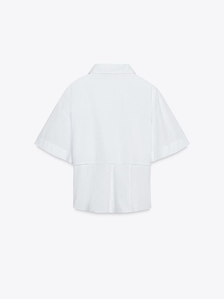 Chic Layered Cropped White Shirt