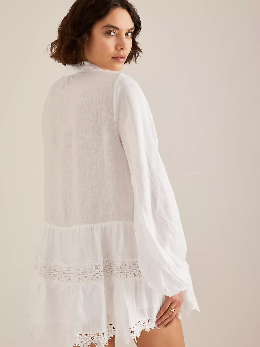 Romantic Pintuck Tiered Mini Dress