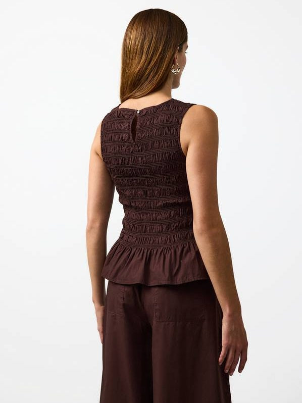Shirred Peplum Wide-Leg Set