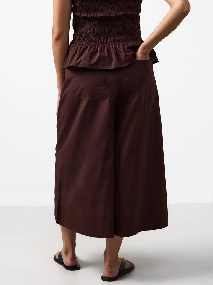 Shirred Peplum Wide-Leg Set