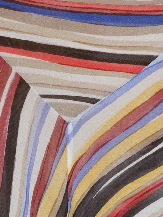 Mirage gestreiftes asymmetrisches Maxikleid