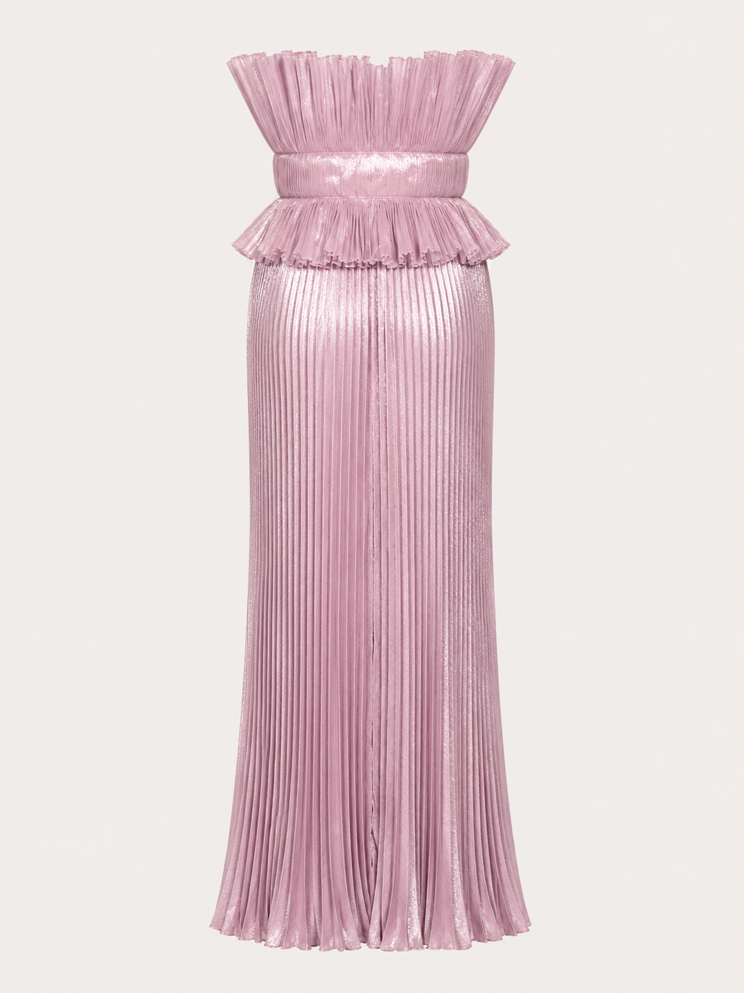 Blush Pleated Peplum Gown