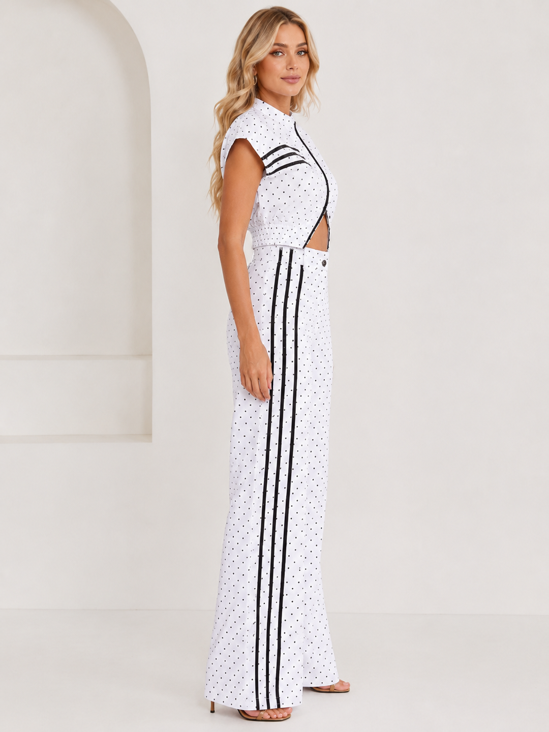 Polka Dot Long Pants Two-Piece Set