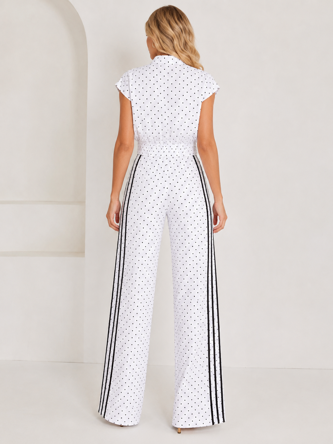 Polka Dot Long Pants Two-Piece Set