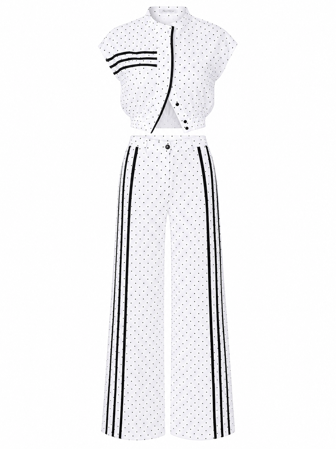 Polka Dot Long Pants Two-Piece Set