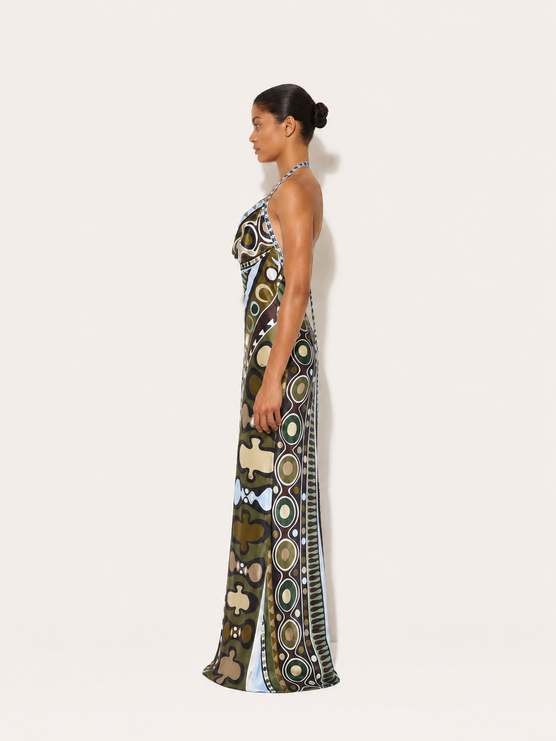 Tribal Print Halter Gown
