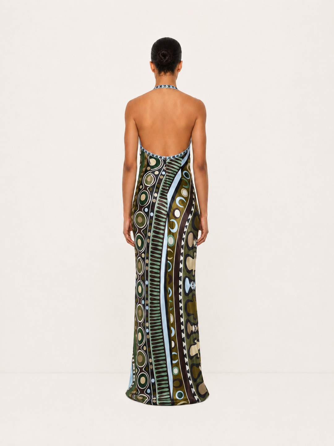 Tribal Print Halter Gown