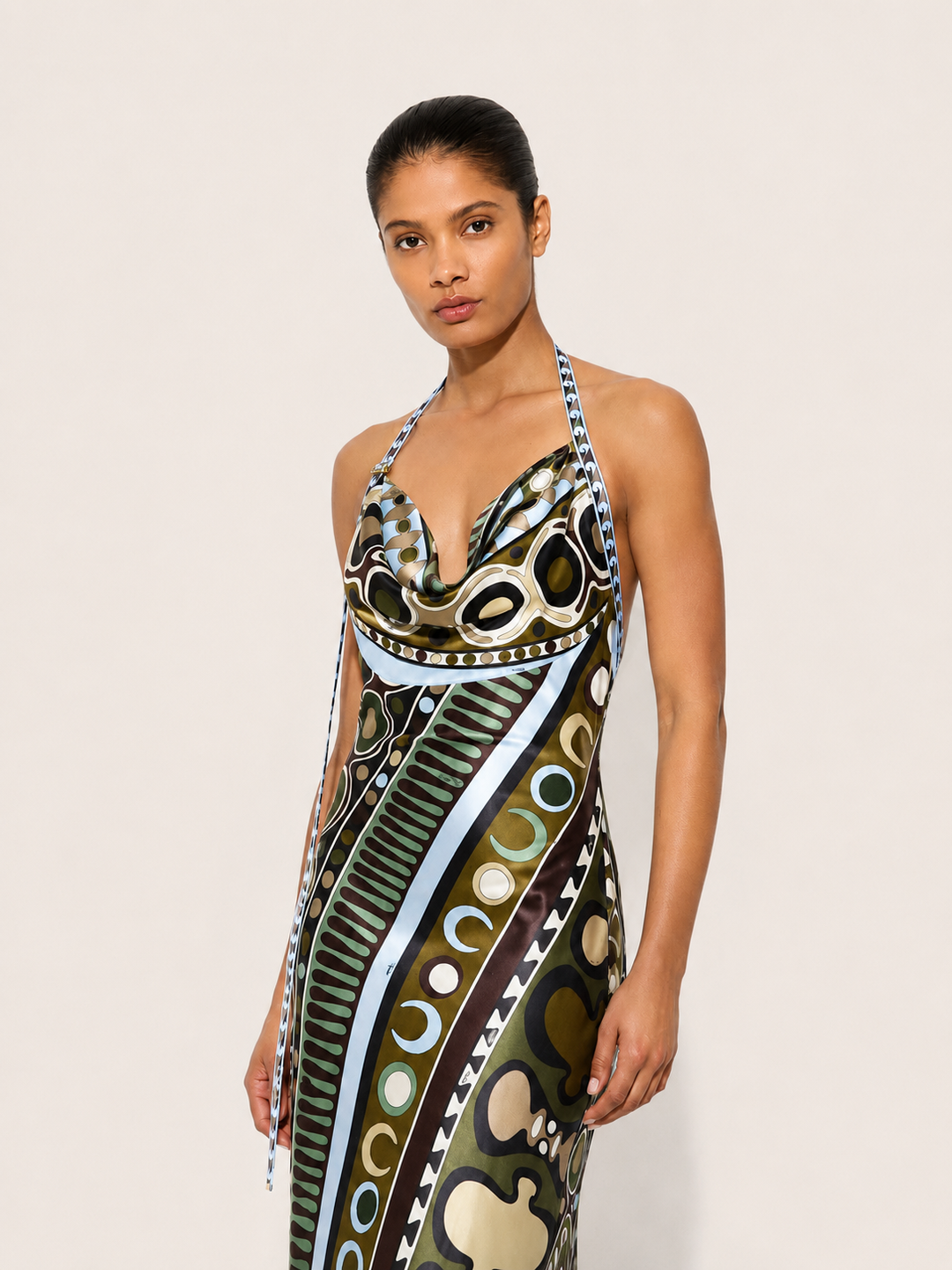 Tribal Print Halter Gown