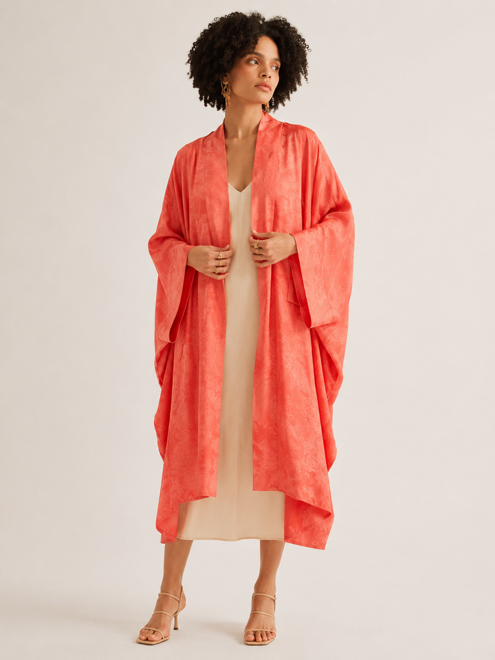 Elegant Draped Kimono Robe