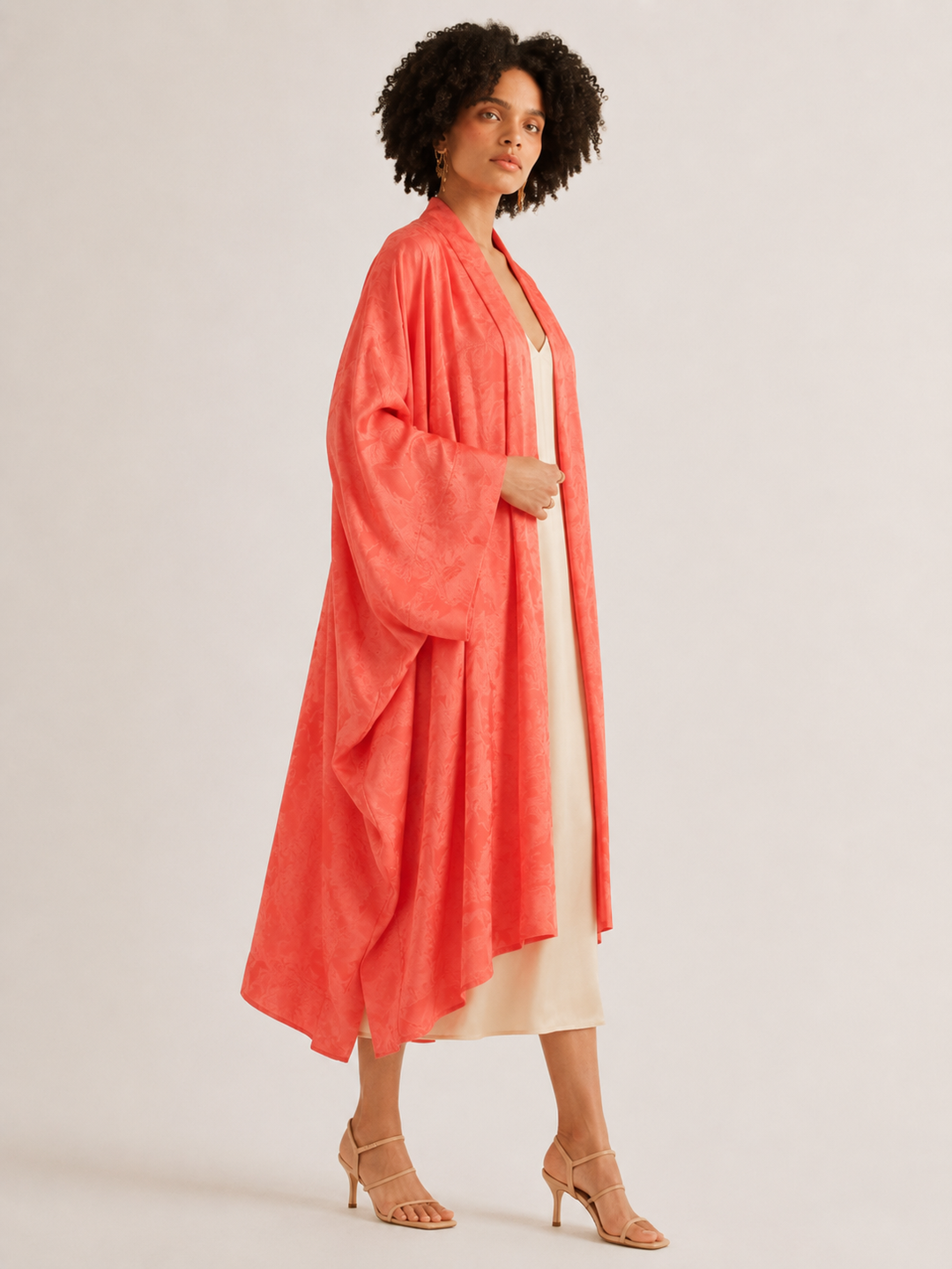 Elegant Draped Kimono Robe