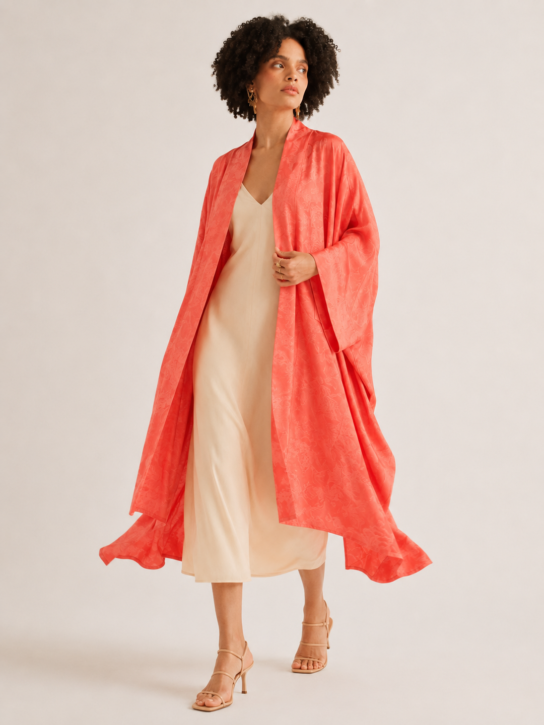 Elegant Draped Kimono Robe