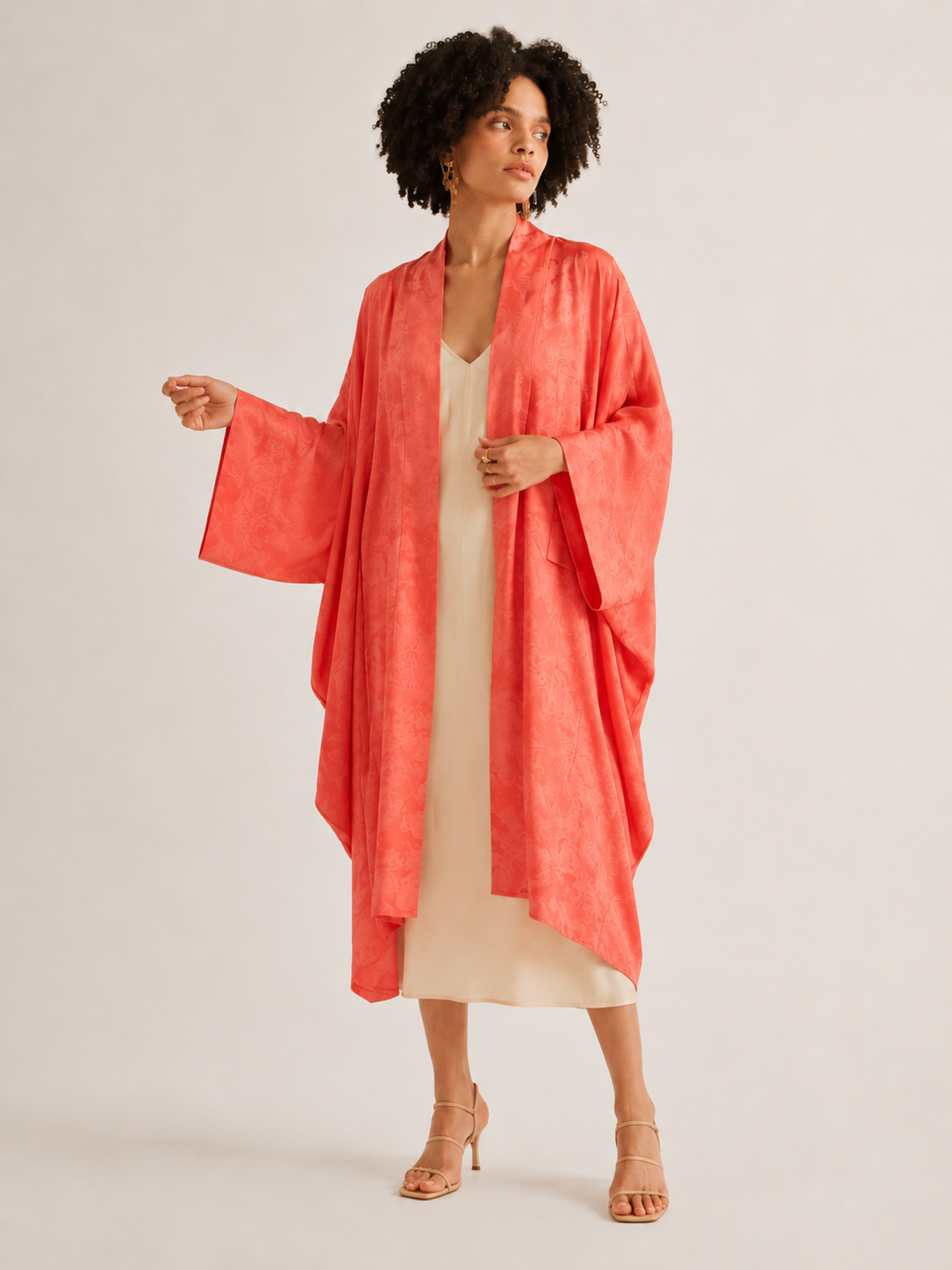 Elegant Draped Kimono Robe