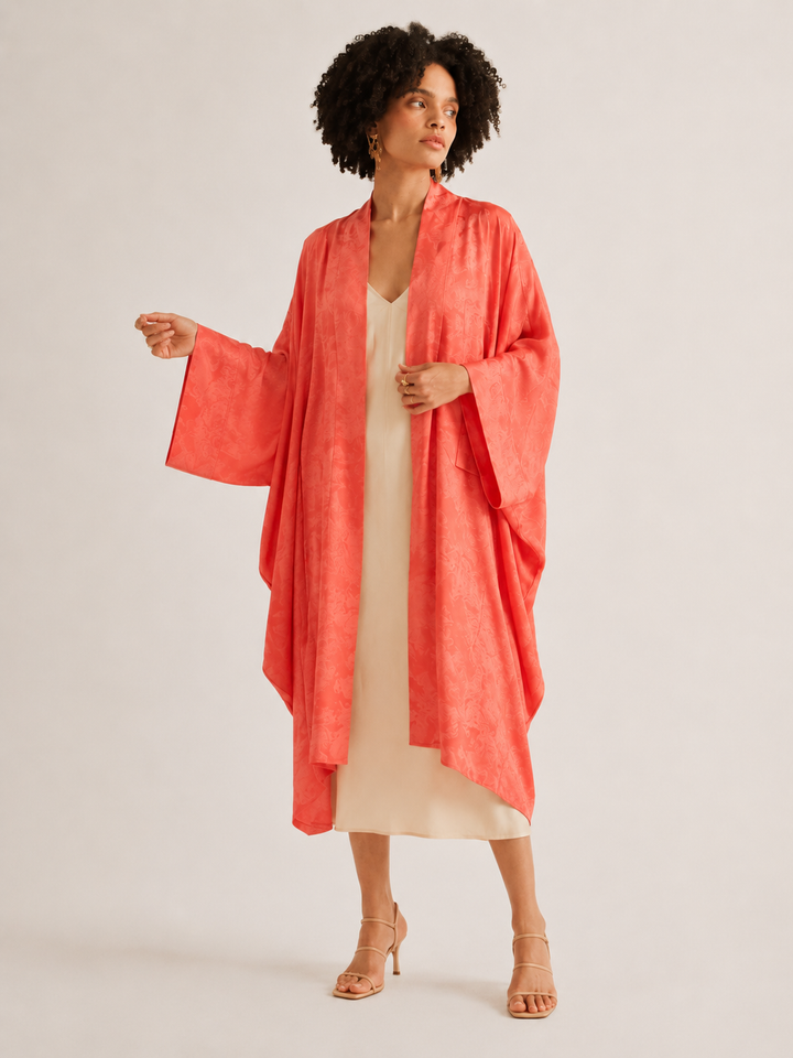 Elegant Draped Kimono Robe