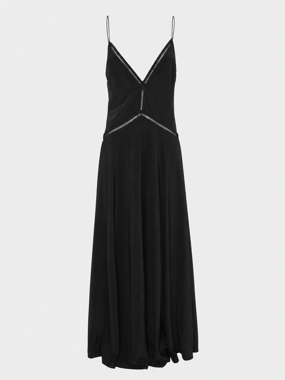 Black Ladder-Trim Slip Maxi