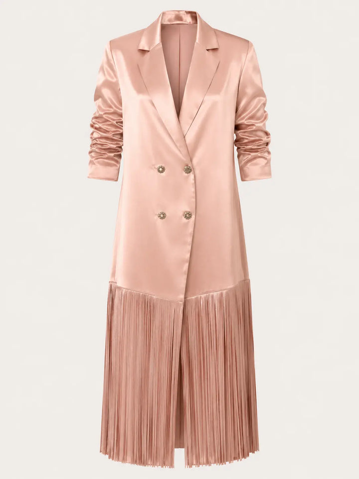 Blazer lung cu tiv franjurat