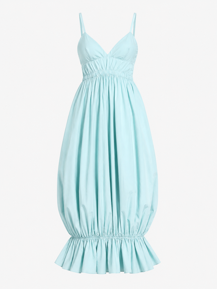 Midi šaty Aqua Ruffle