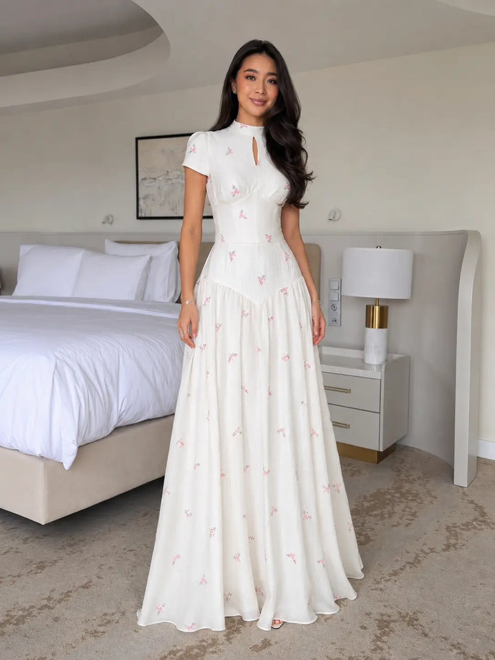 Floral Keyhole Maxi Dress