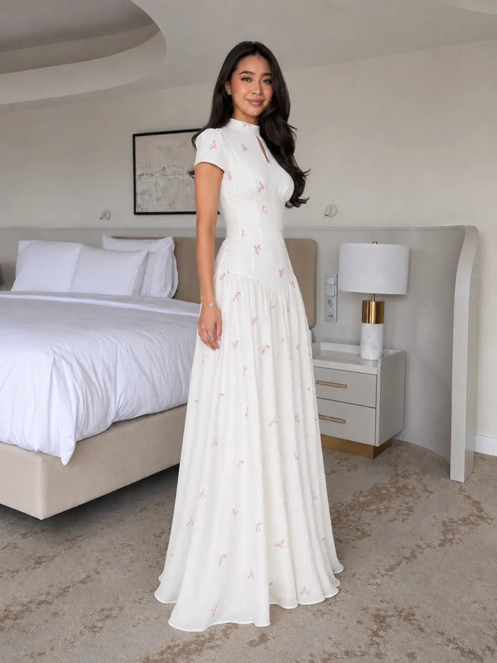 Floral Keyhole Maxi Dress