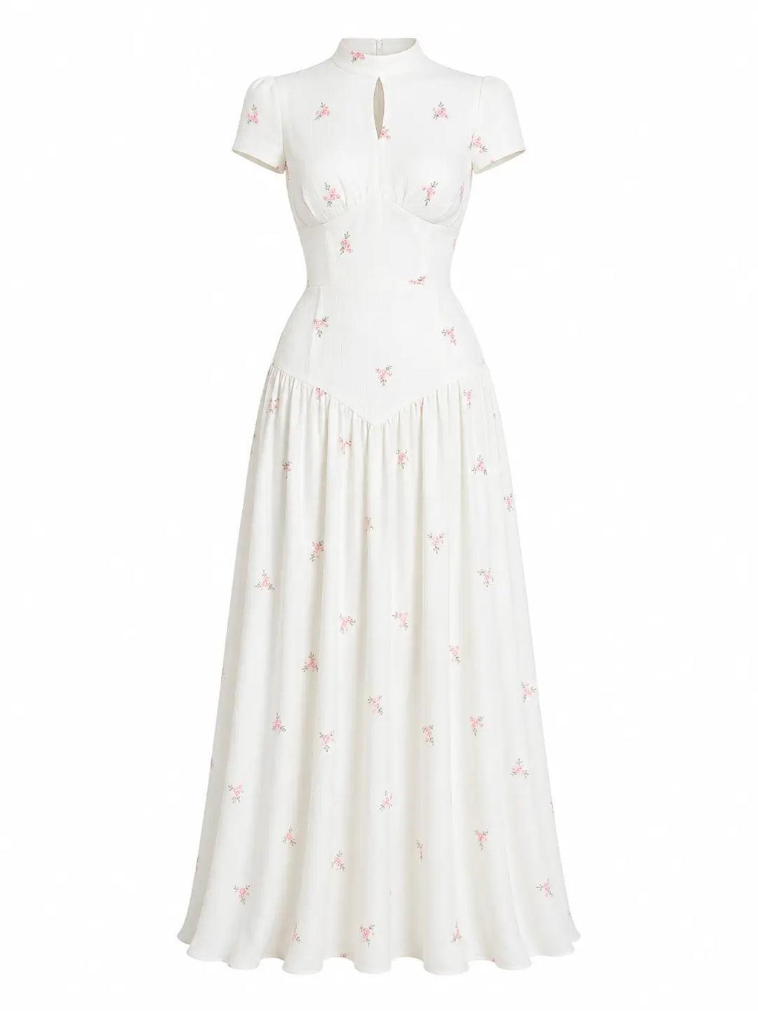 Floral Keyhole Maxi Dress
