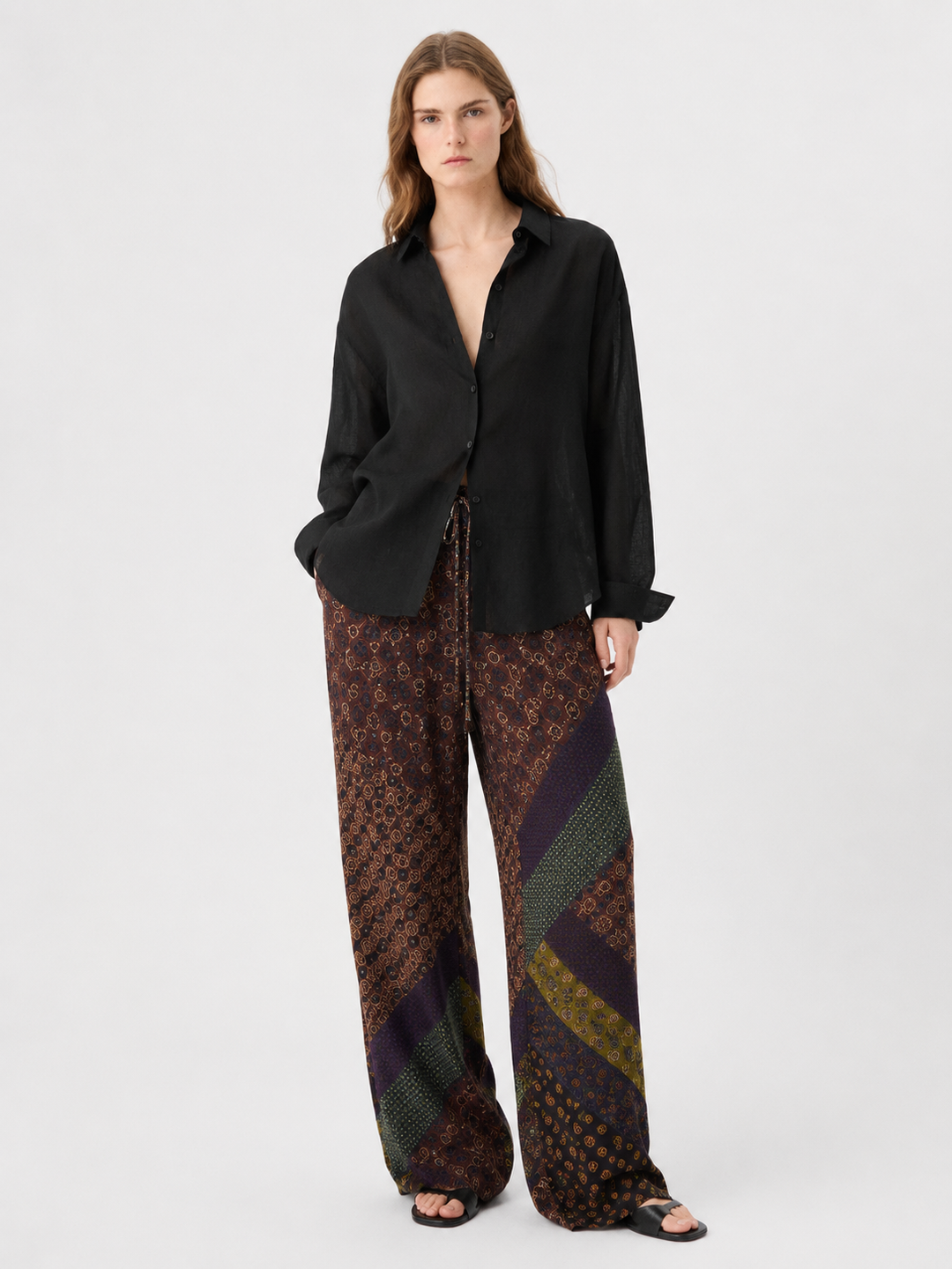 Set pantaloni patchwork boem