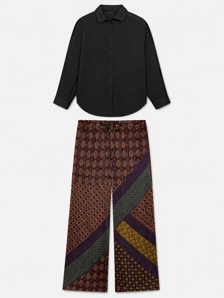 Set pantaloni patchwork boem