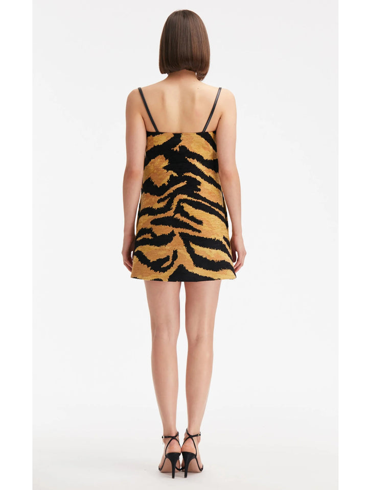 Chenille Tiger Jacquard Mini Dress