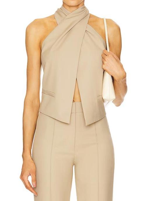 Cross Halter Neck Vest Top
