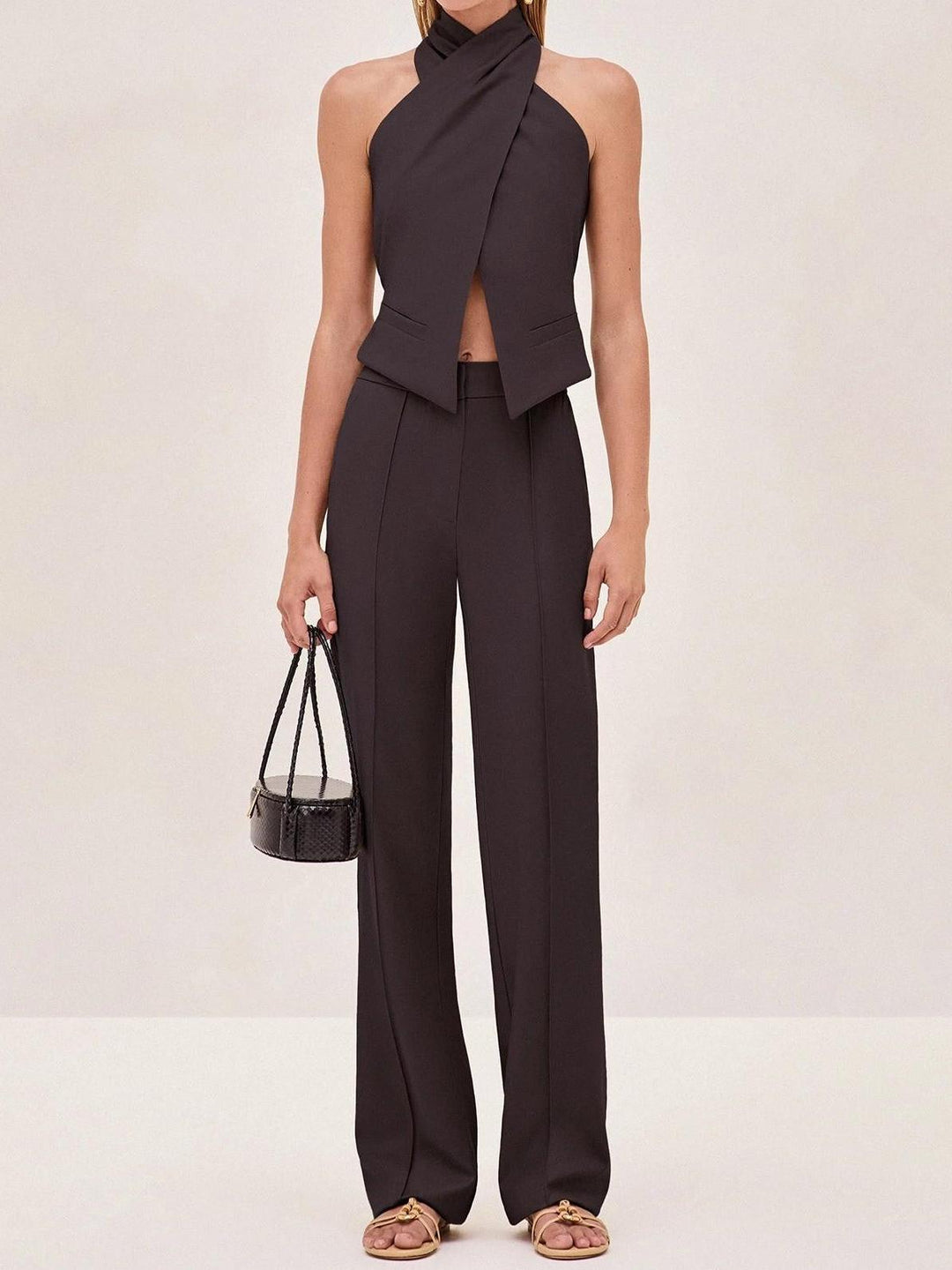 Cross Halter Neck Vest Top