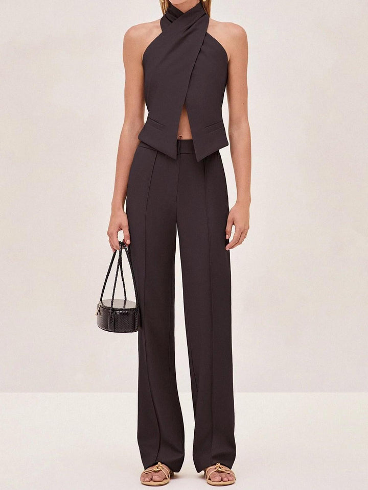 Cross Halter Neck Vest Top