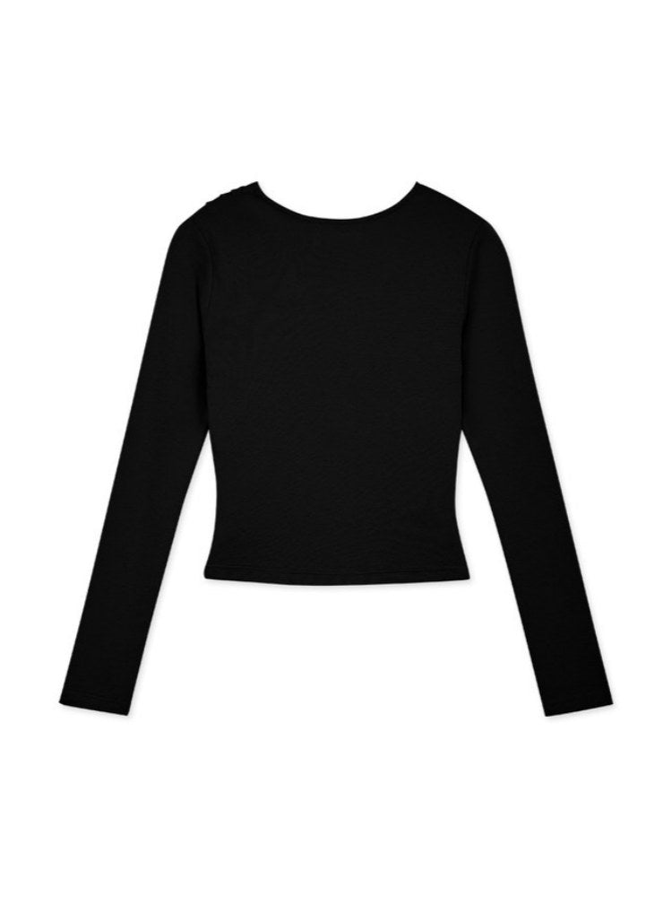 Black Sequin Long Sleeve Knit Top at Mini Skirt
