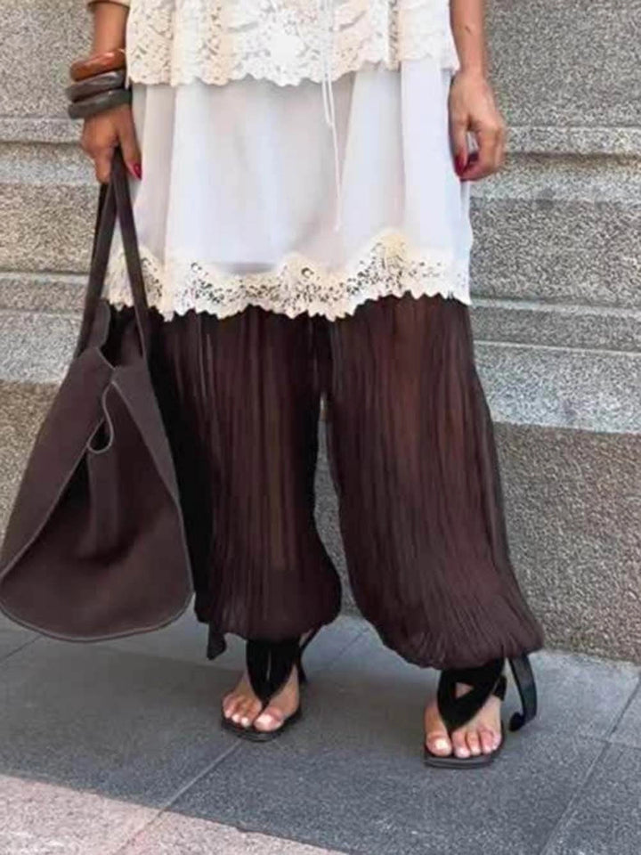 Bohemian Ruched Loose Lantern Pants Set
