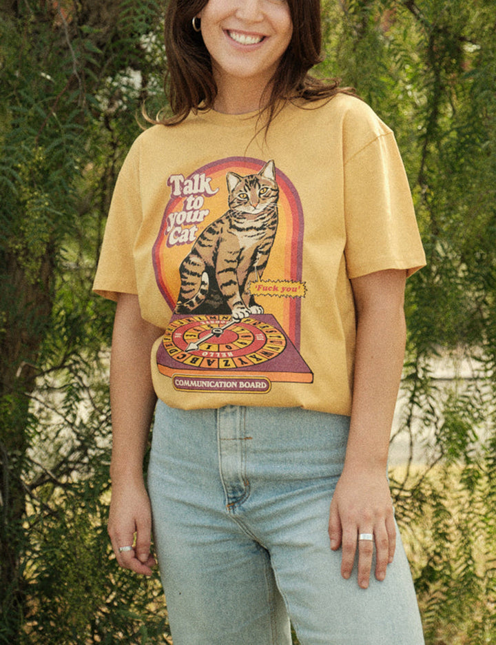 Podstawowa koszulka „Porozmawiaj ze swoim kotem”.
