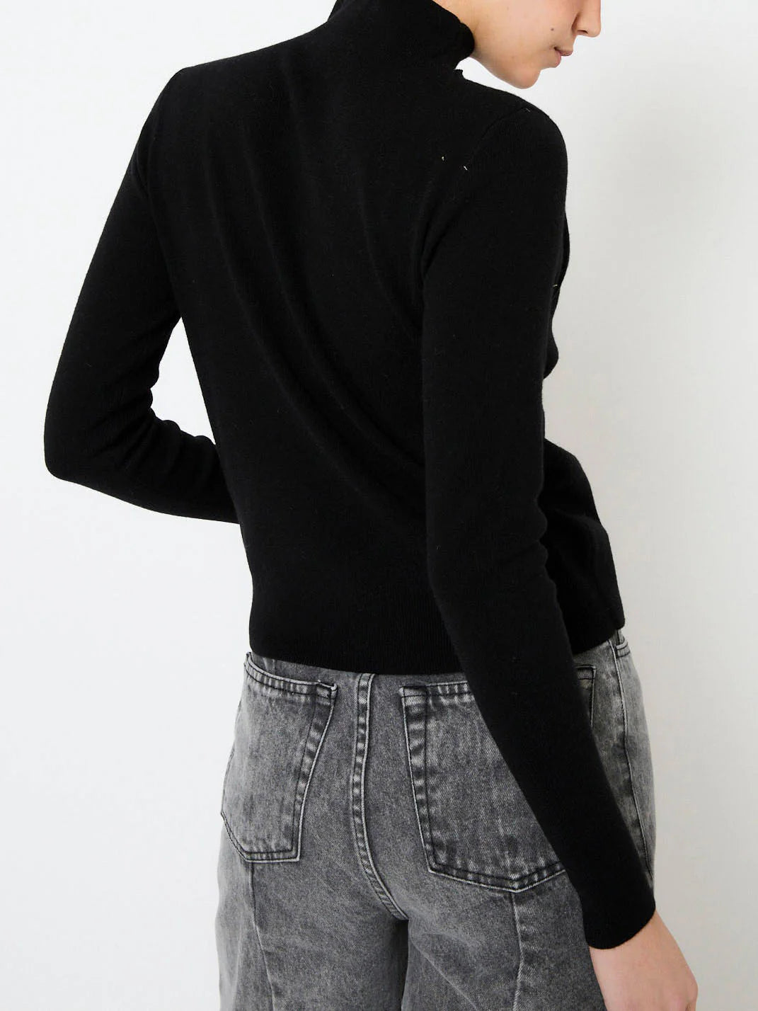 Turtleneck Draped Top & Colorblock midi dress