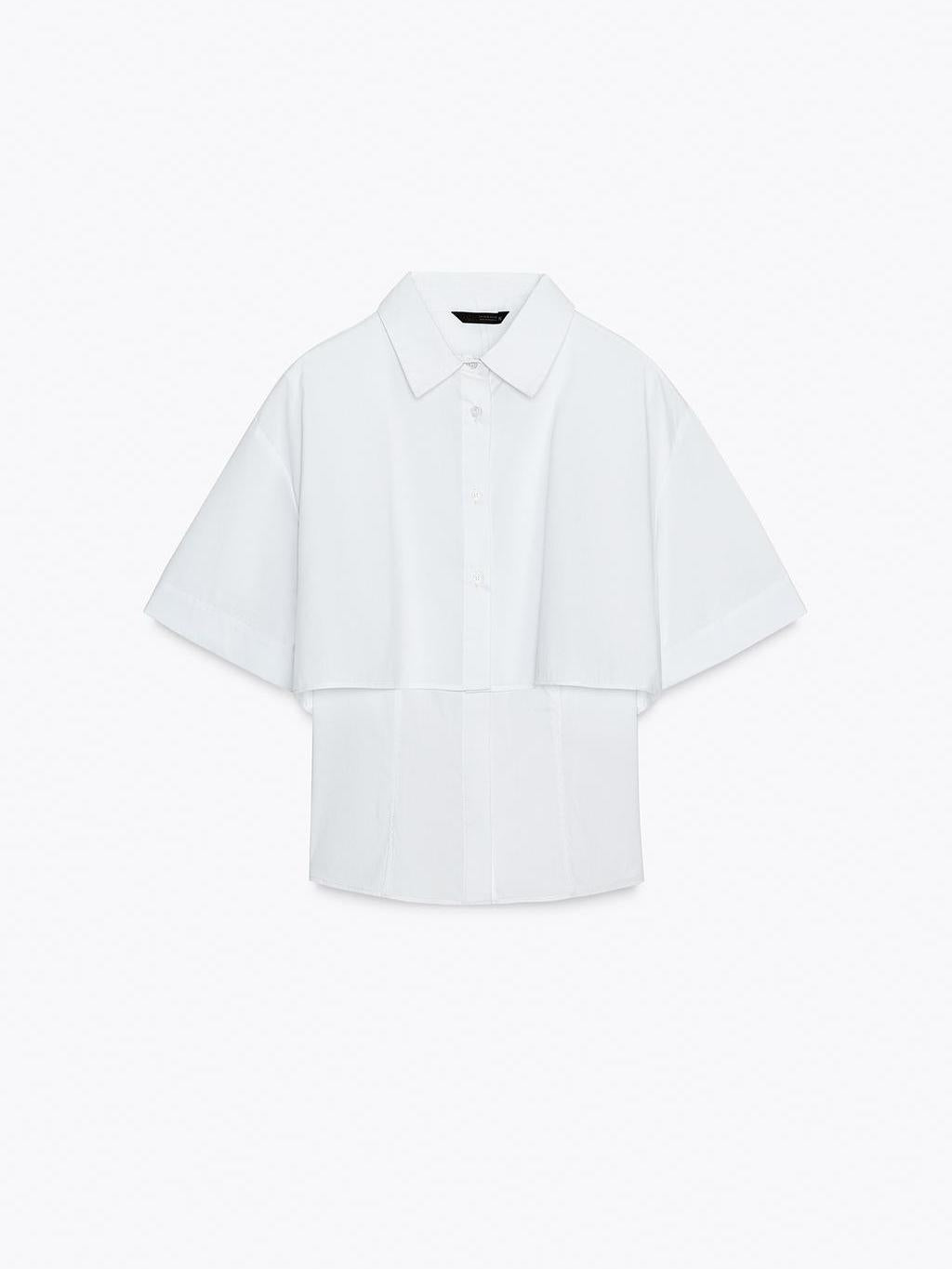 Chic Layered Cropped White Shirt