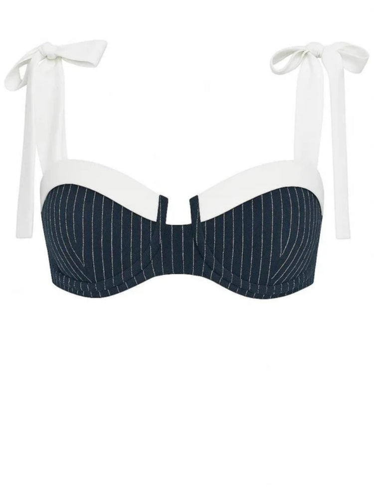 Chic Retro Striped Wide Leg Pants Set